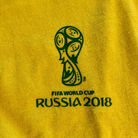Adidas Men T-Shirt Football Brazil World Cup Russia 2018 FIFA, size M, NWOT - Picture 4 of 6